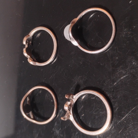 Bundle 4 Opal Or Moonstone Style Rings Sz 6-8 - Picture 3 of 6